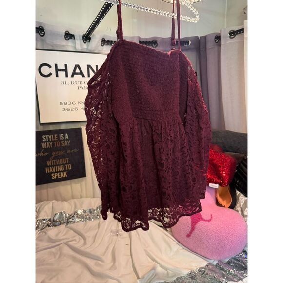 Torrid size 2 2xl xxl shifted/ stretch/ smocked peplum babydoll top shirt nwt - Picture 3 of 6